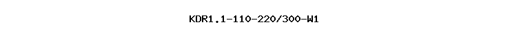 KDR1.1-110-220/300-W1